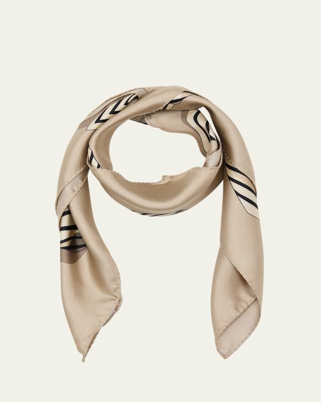 Knotted Monogram Silk Scarf
